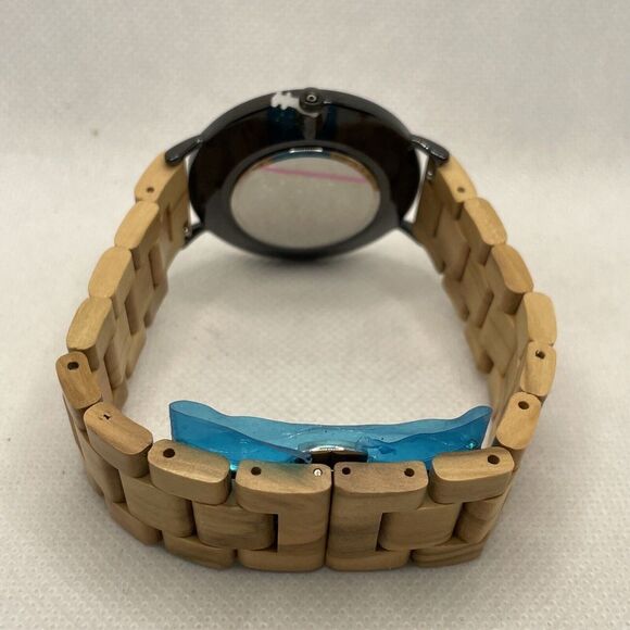 BEWELL ZS-163A-04 Men's Olive Wood Wooden Analog Dial Quartz Wrist Watch YR37 - Picture 9 of 10